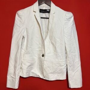 Zara Women's White Blazer Size M‎ Single-Button Jacket